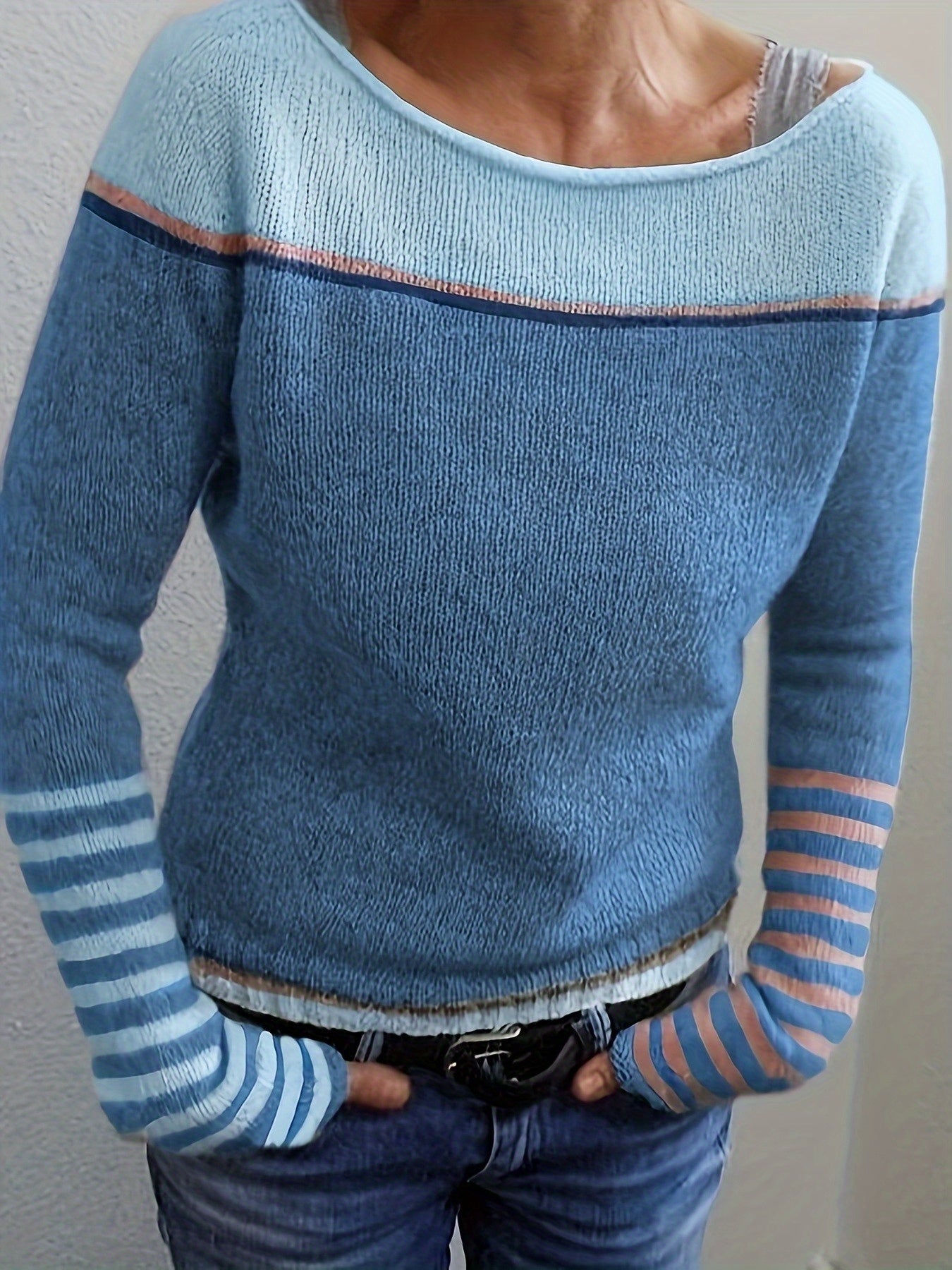 Leila™ | Pull Décontracté à Rayures et Blocs de Couleur