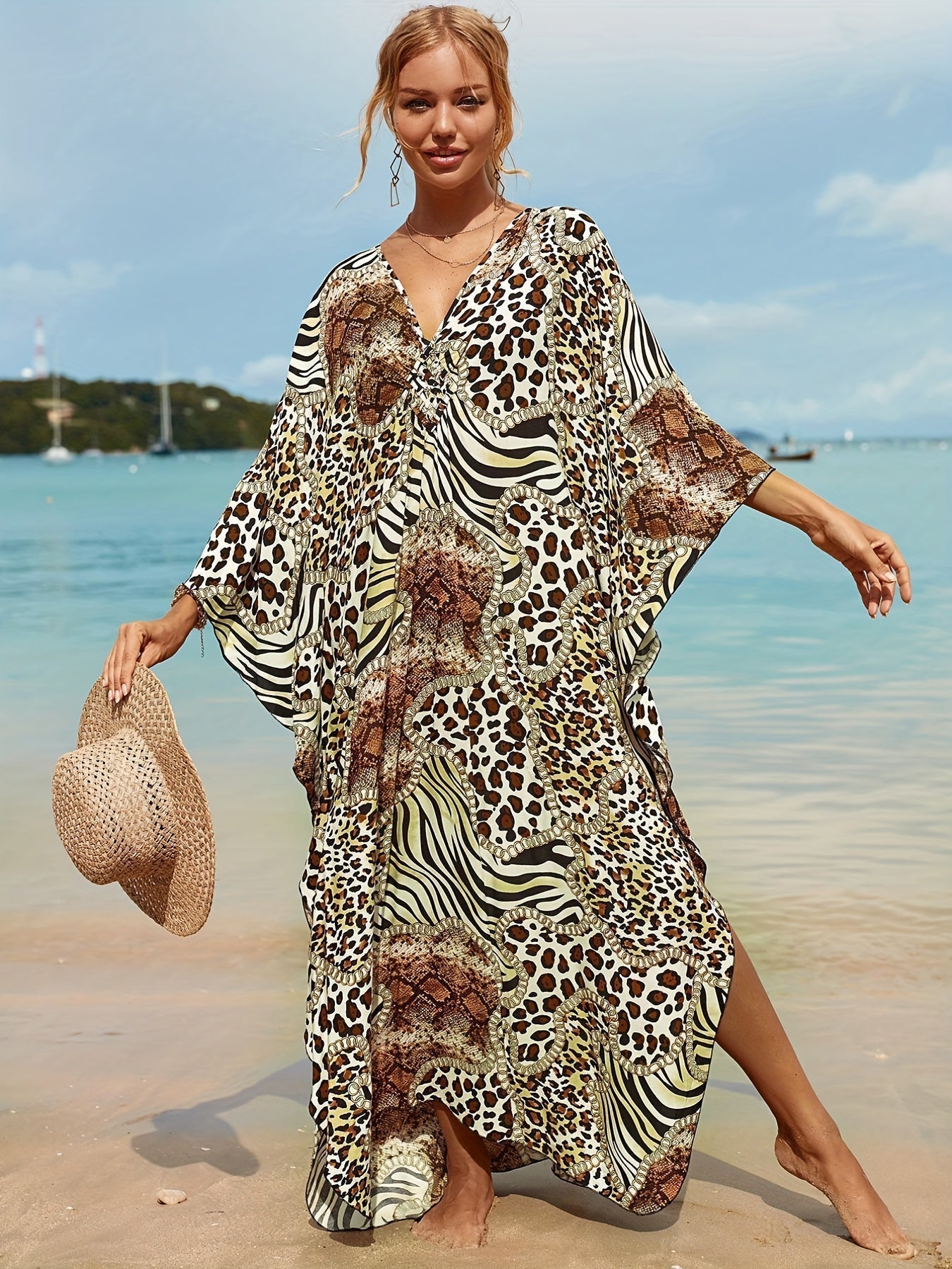 Blair™ | Robe Tropicale Élégante en Coton et Bambou