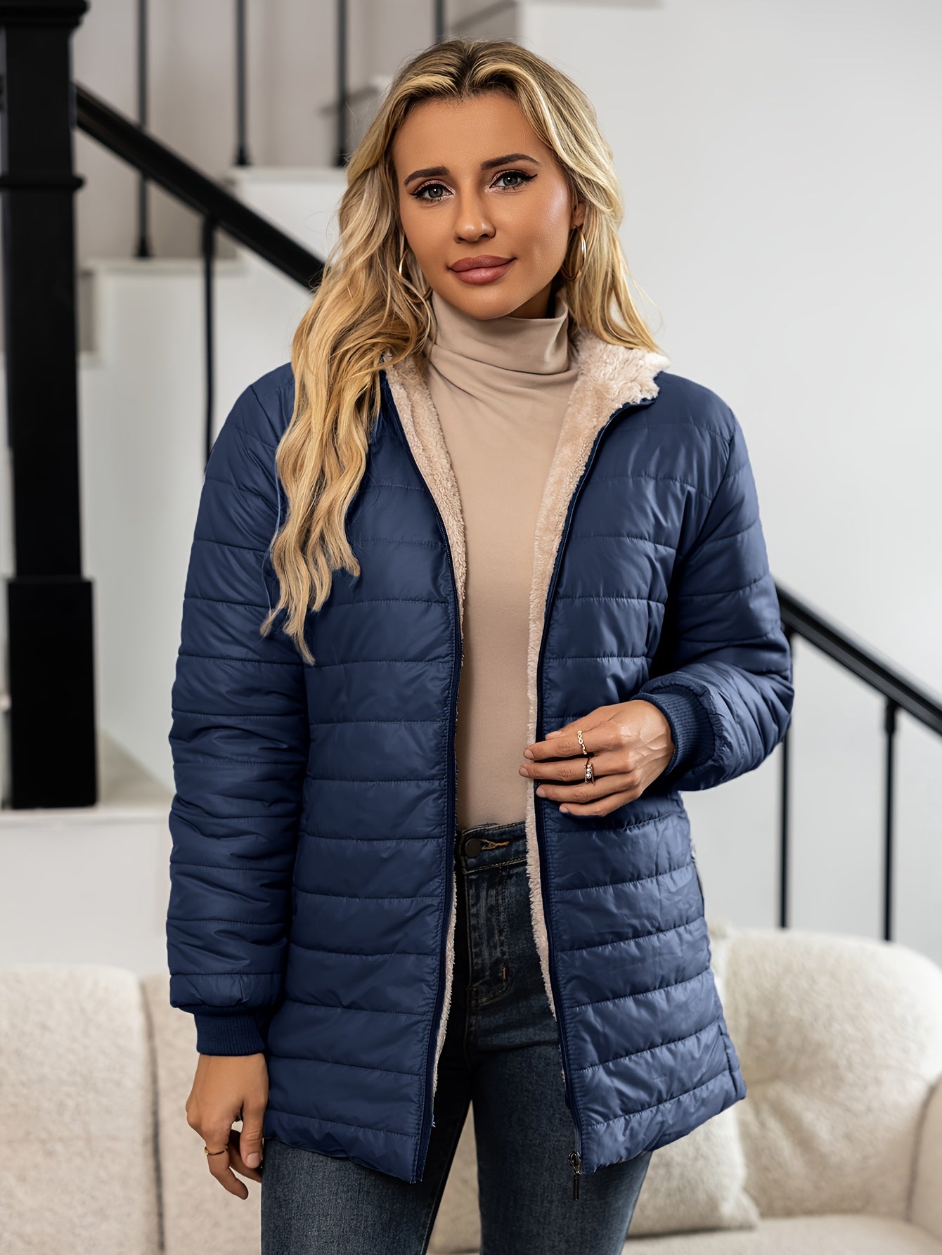 Sophia™ | Veste doudoune matelassée doublée sherpa