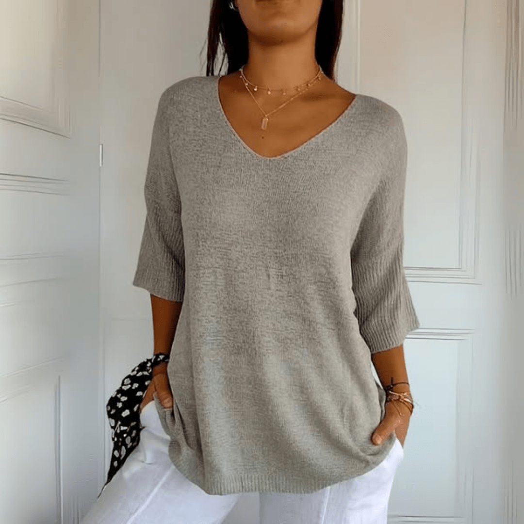 Nea™ | Top V-hals Élégante en Coton