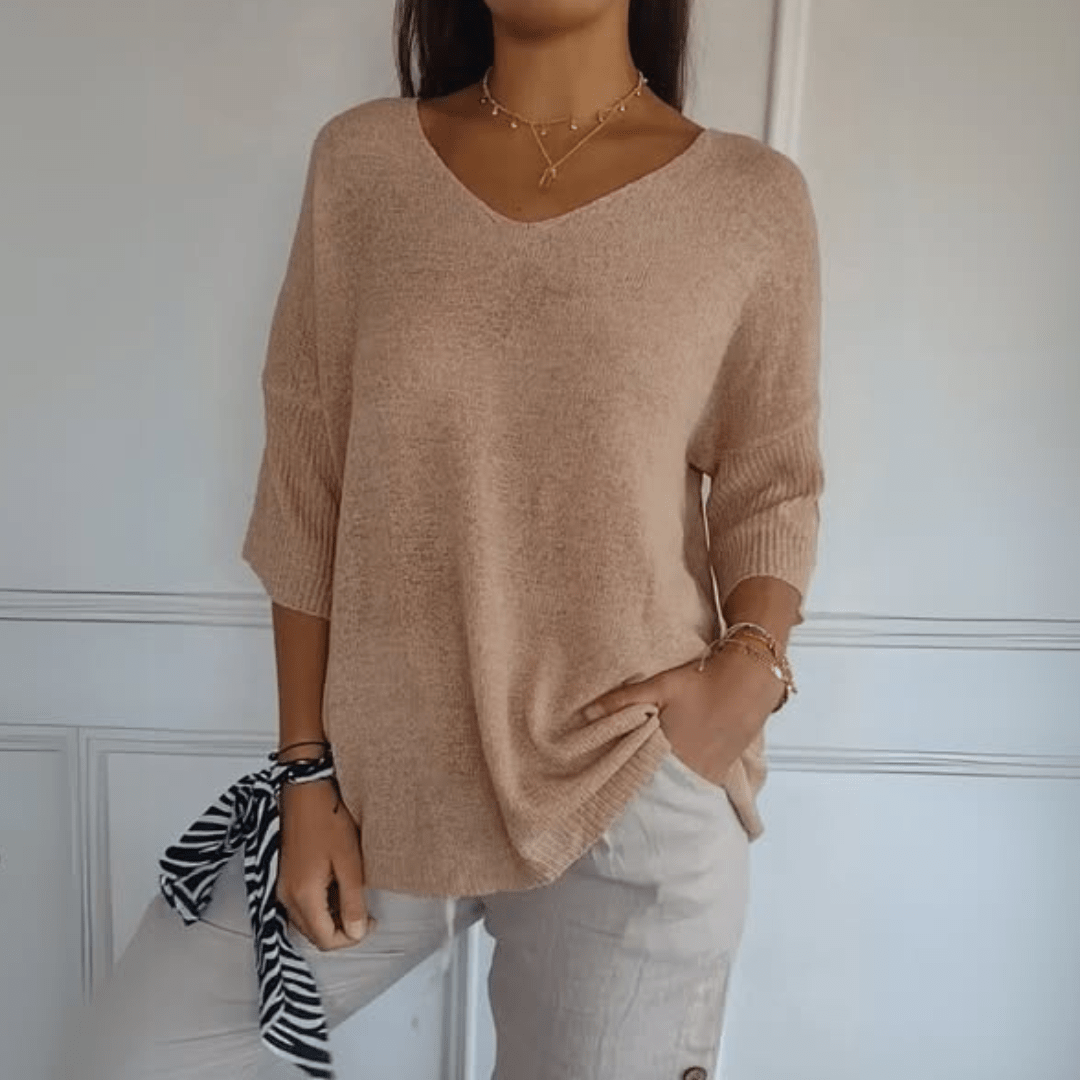 Nea™ | Top V-hals Élégante en Coton