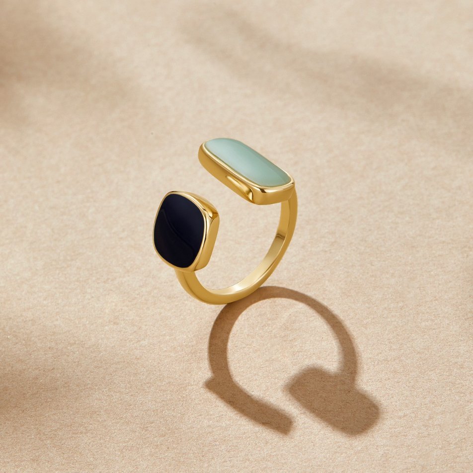 Ava™ | Bague Enveloppante Élégante avec Aigue-Marine