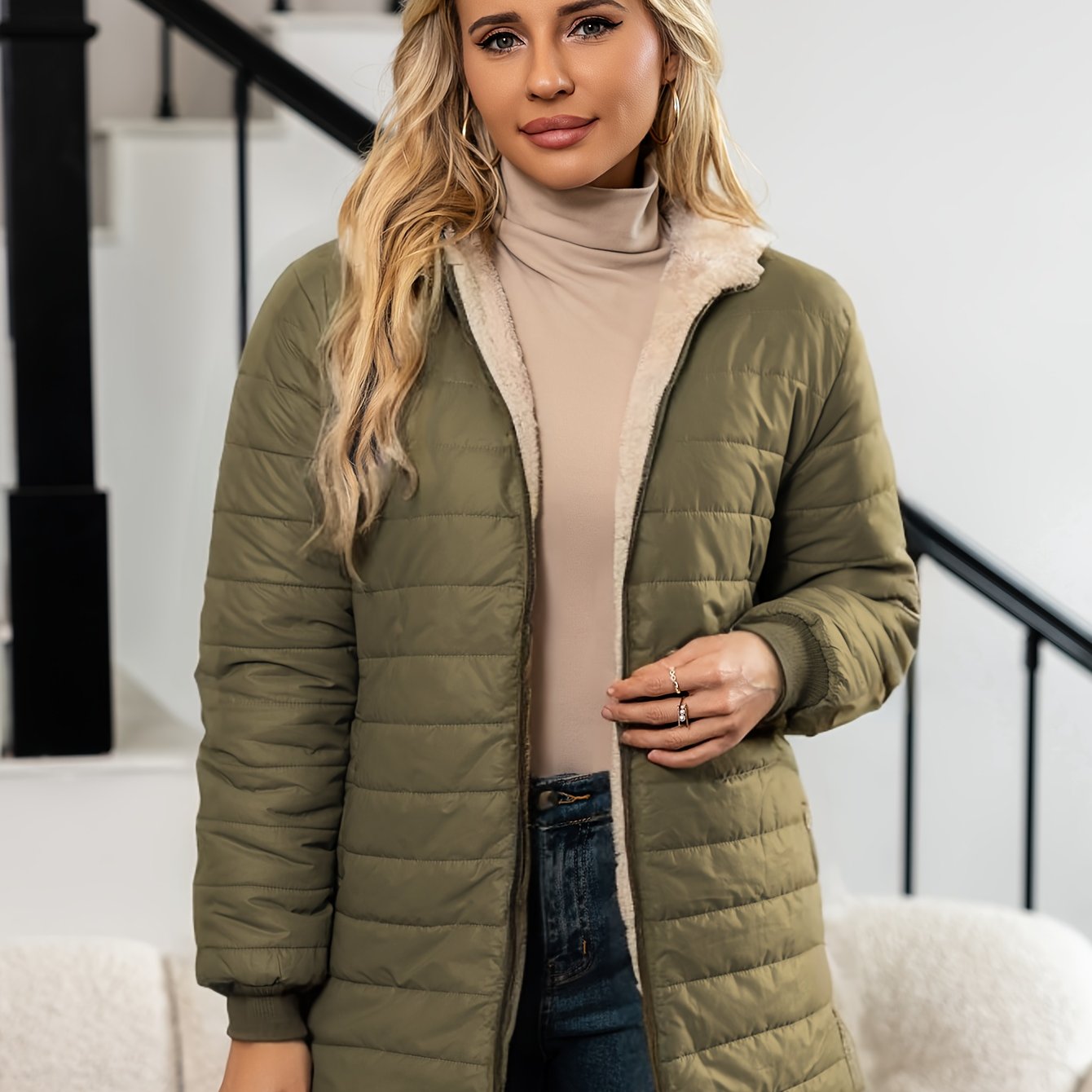 Sophia™ | Veste doudoune matelassée doublée sherpa
