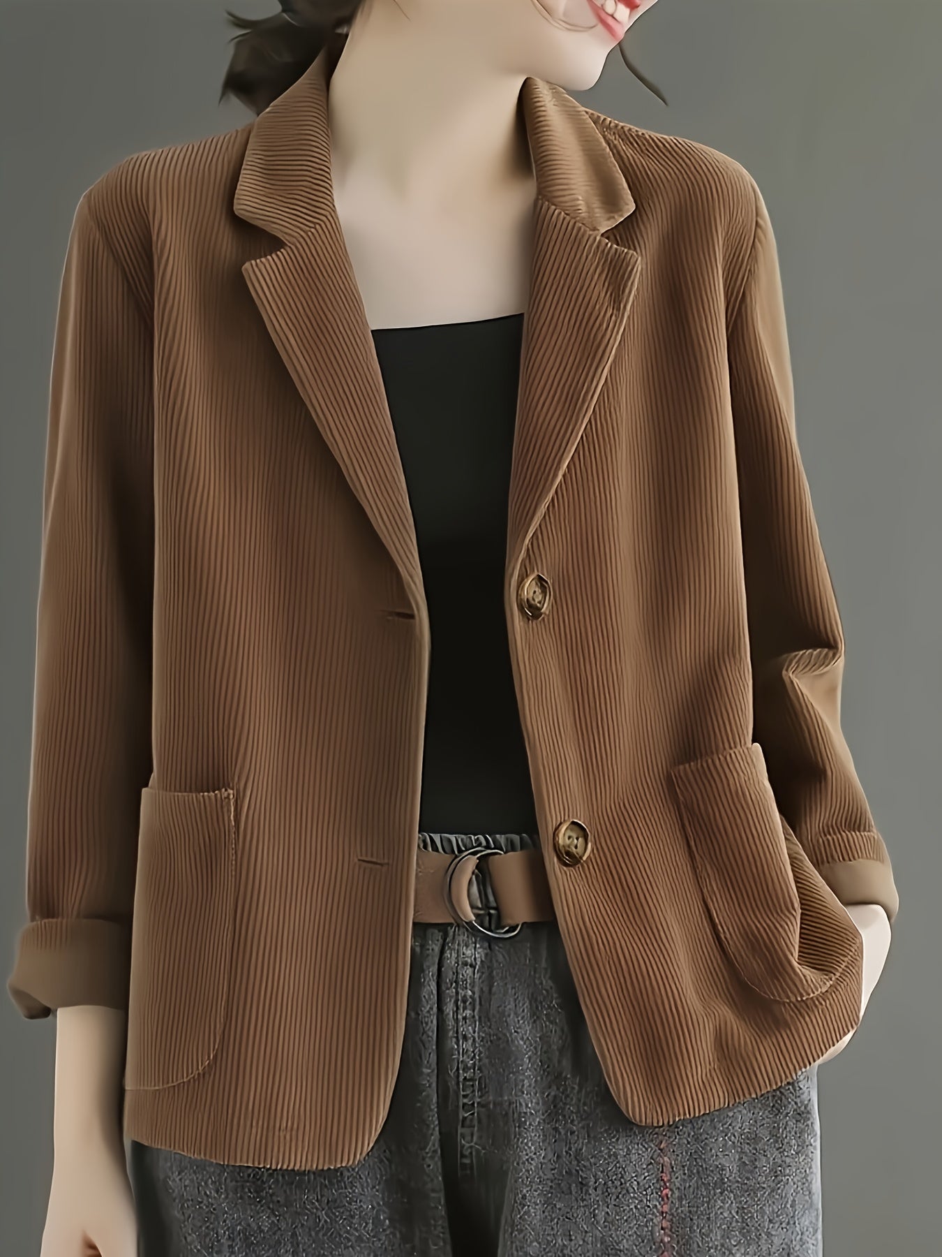 Clarabelle™ | Blazer Élégant en Velours Côtelé