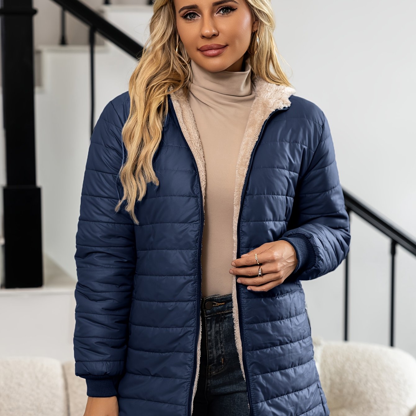 Sophia™ | Veste doudoune matelassée doublée sherpa