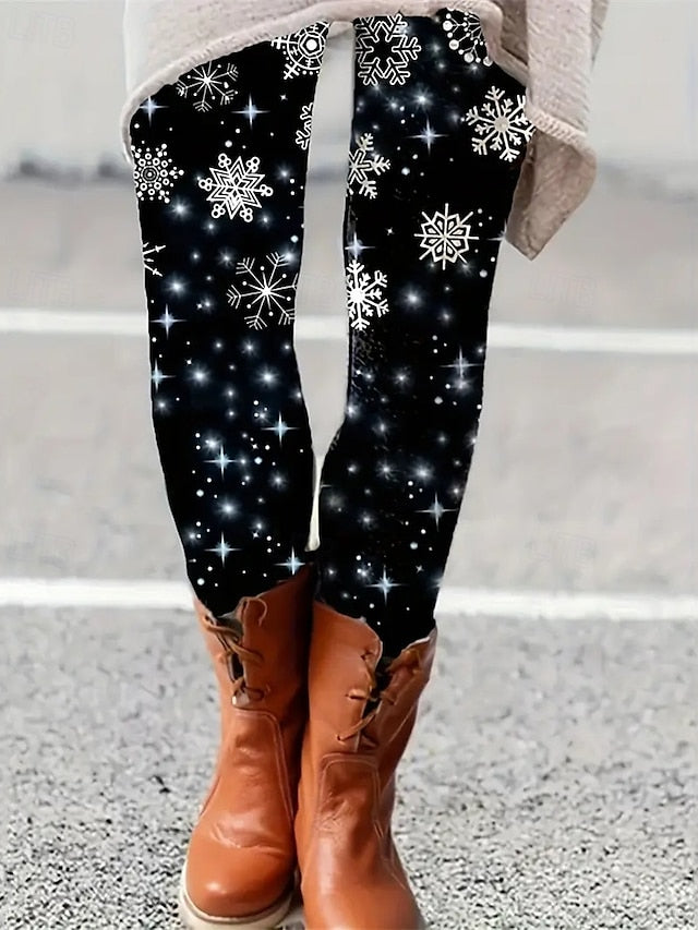 Henari™ | Leggings Casual Taille Haute Élastique Flocon de Neige
