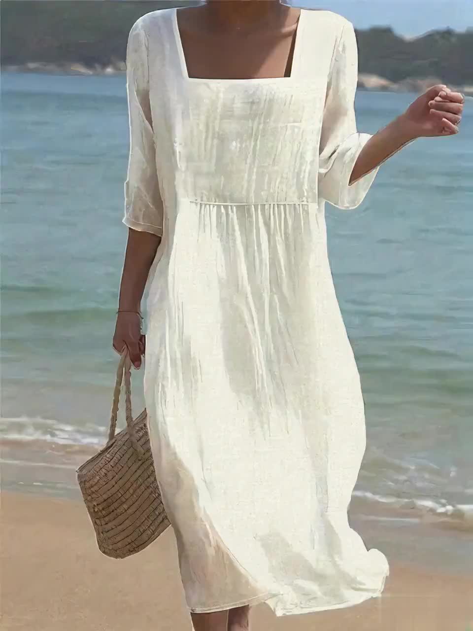 Diane™ | Robe Décontractée en Lin Épurée