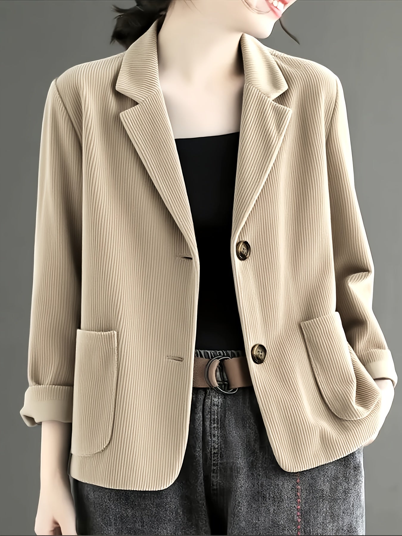 Clarabelle™ | Blazer Élégant en Velours Côtelé
