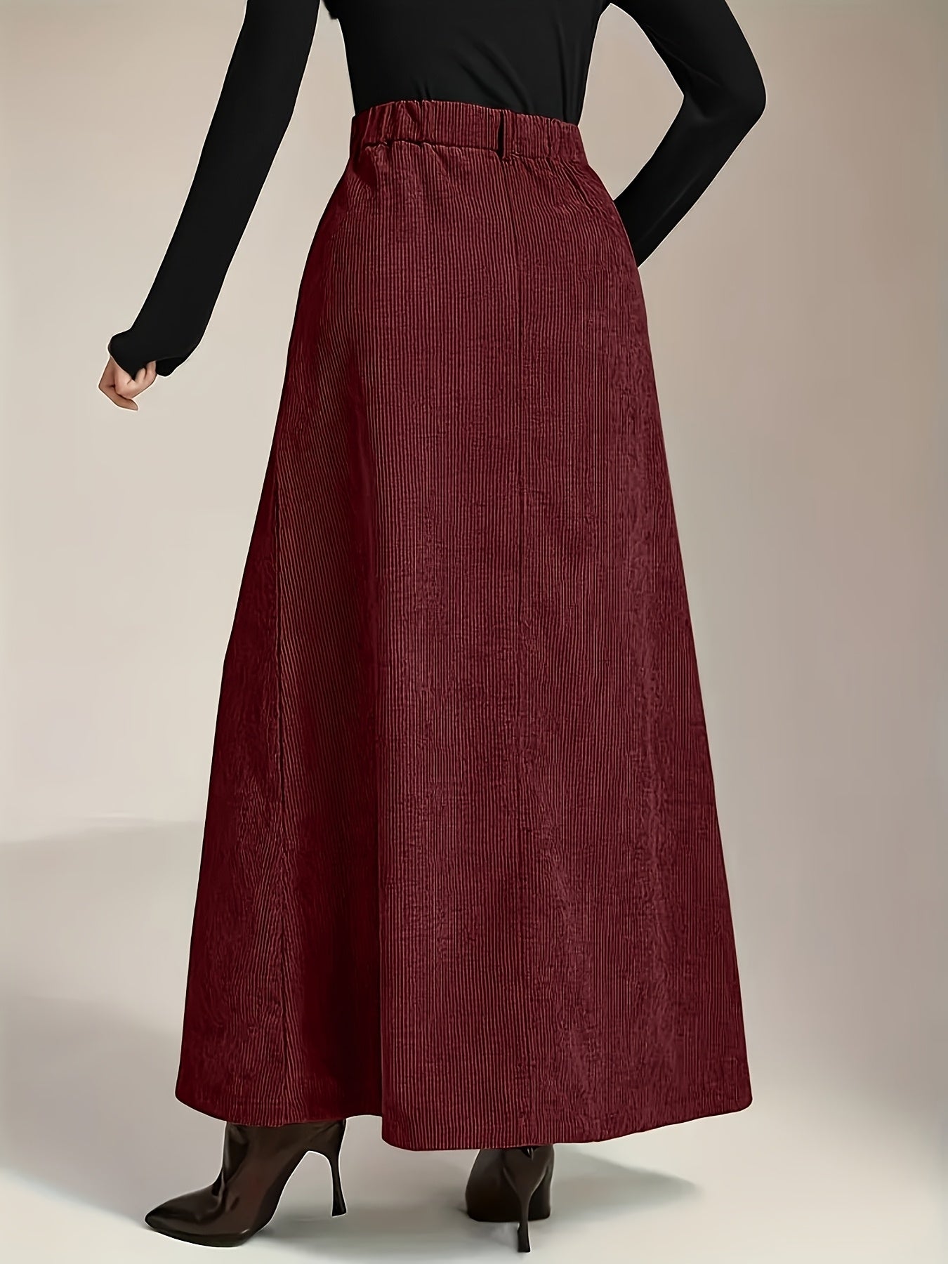 Silvia™ | Jupe Vintage Élégante en Velours Côtelé