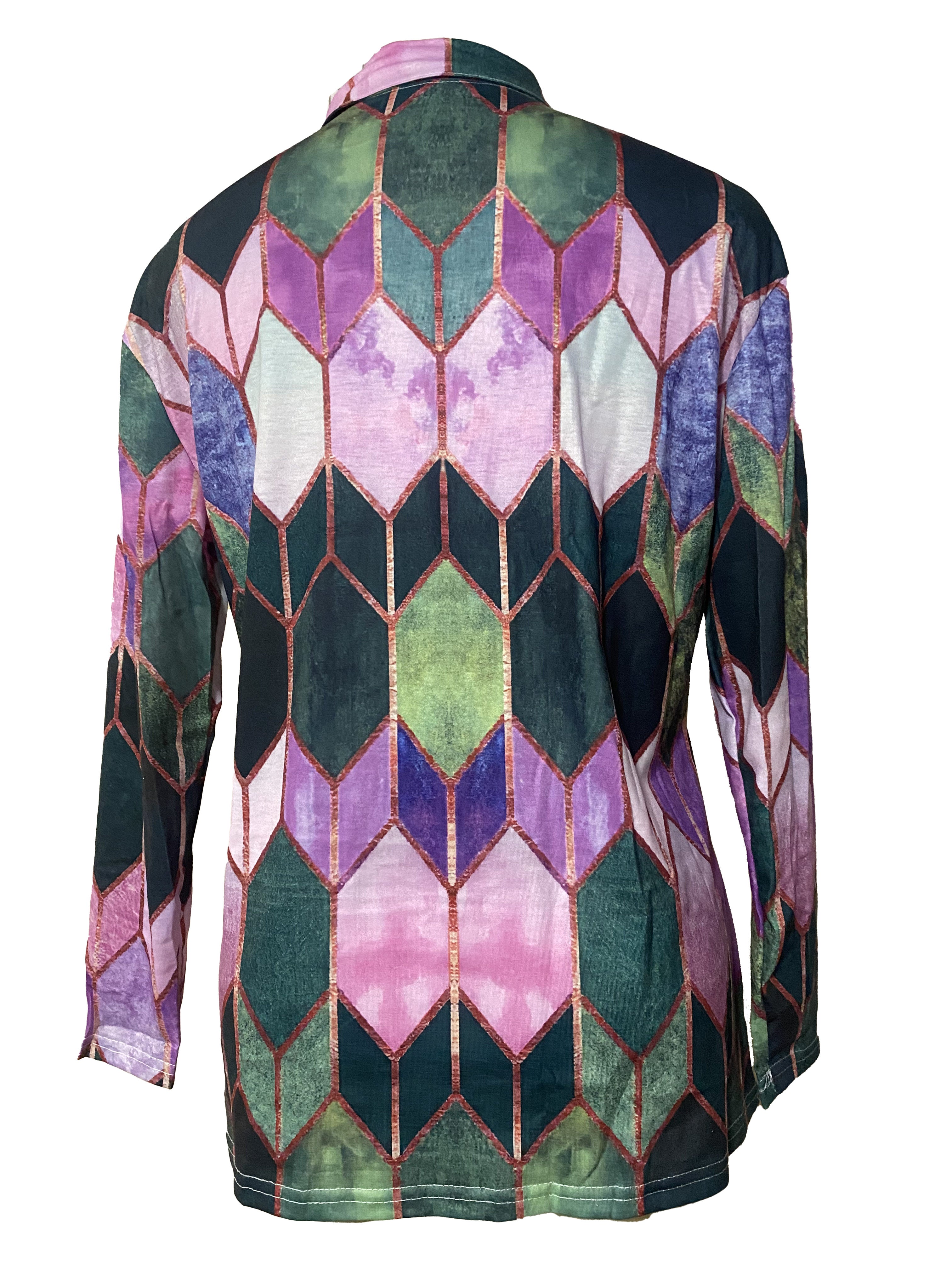 Laurence™ | Chemise Zippée Géométrique Élégante