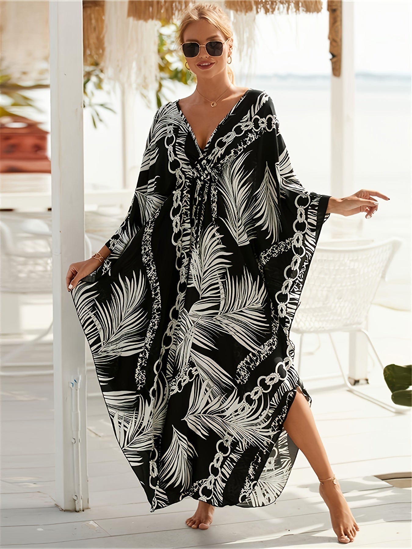 Calliope™ | Robe Tropicale Élégante en Bambou