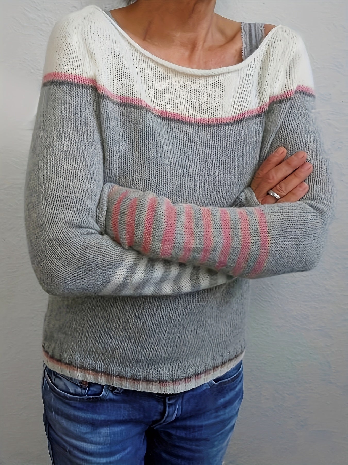 Leila™ | Pull Décontracté à Rayures et Blocs de Couleur