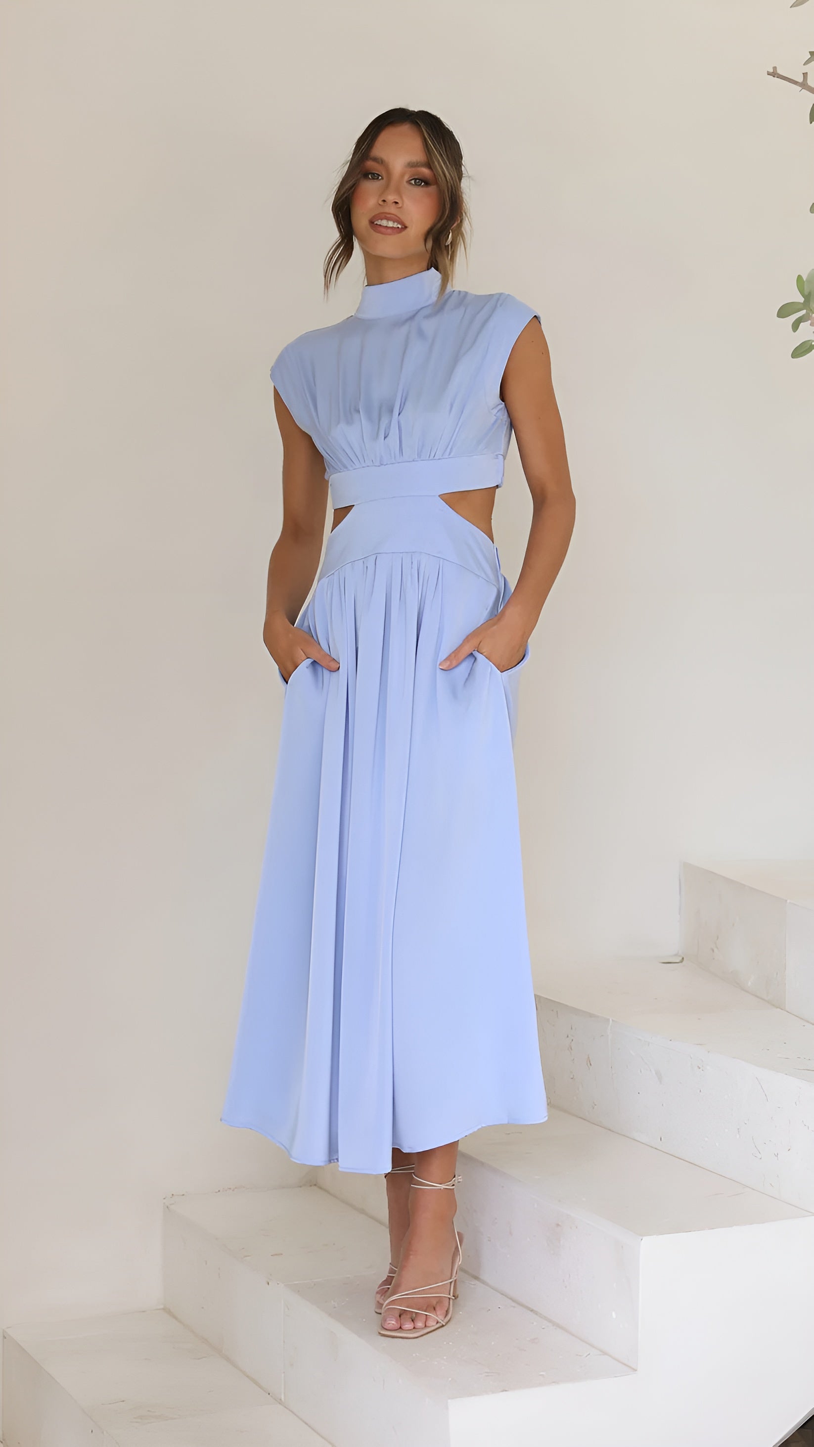 Blaise™ | Robe Longue Élégante en Tissu Fluide