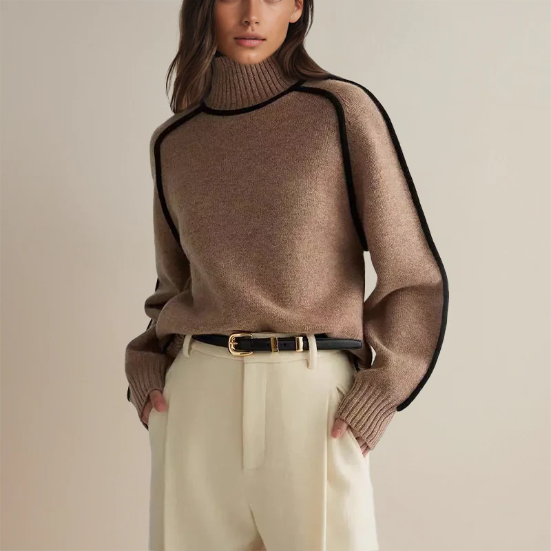 Tima™ | Pull Col Roulé Élégant En laine