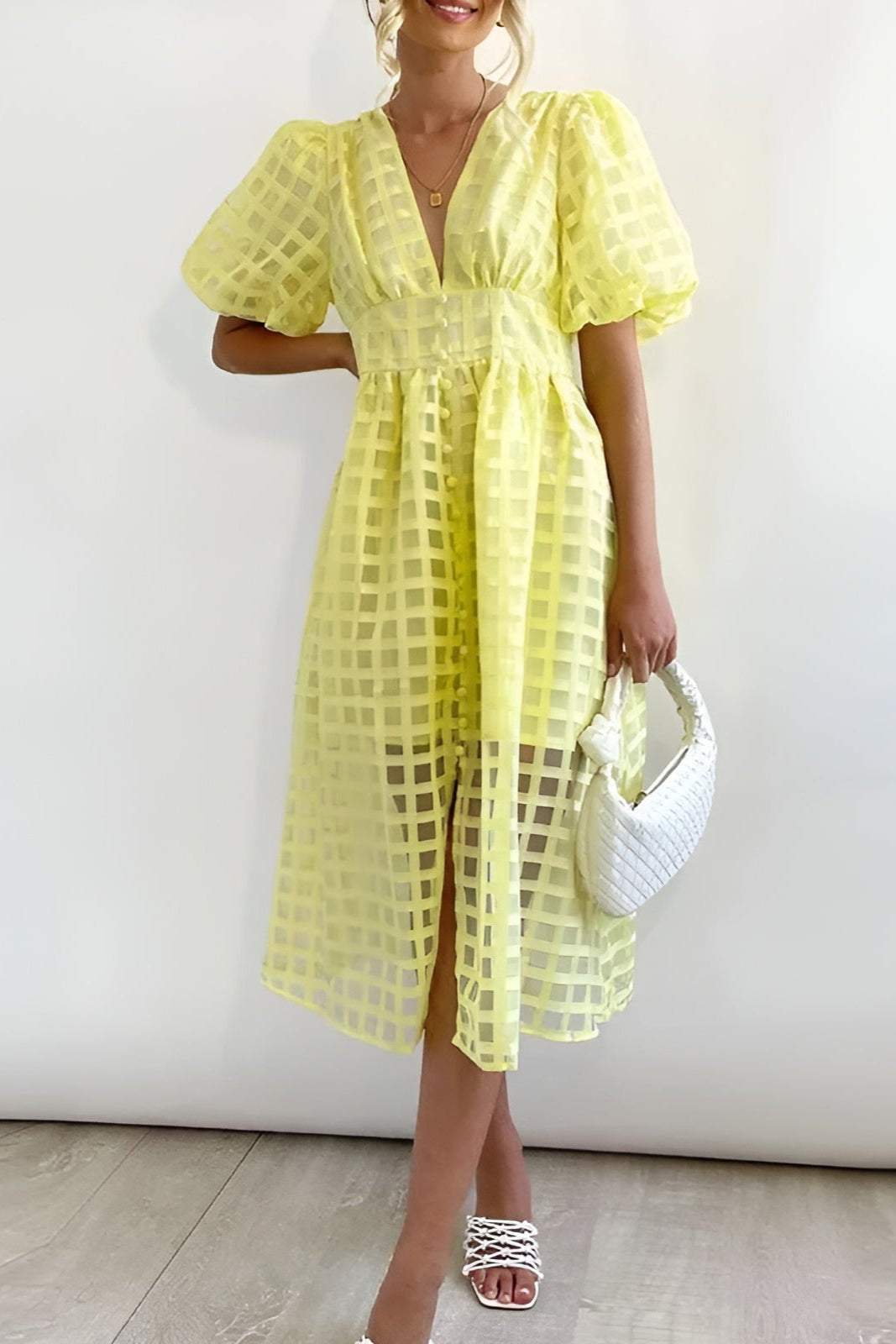 Élina™ | Robe Midi Graphique Élégante
