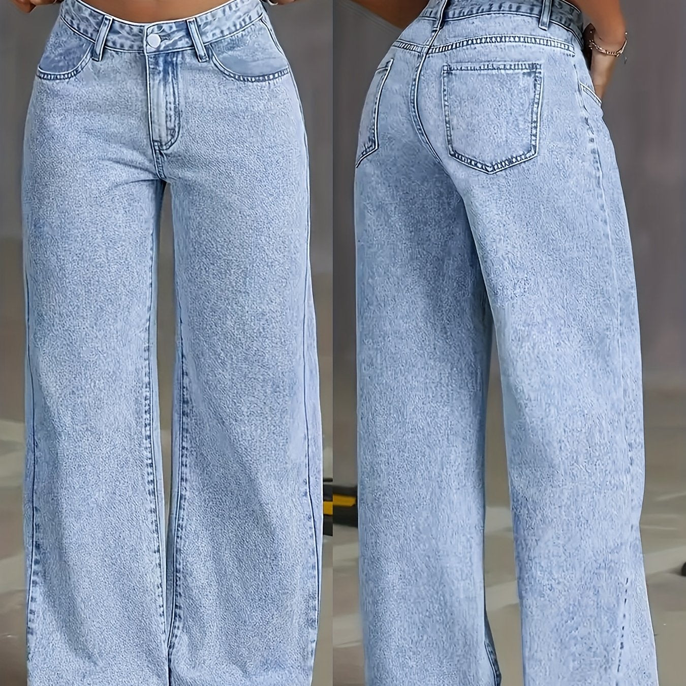 Elia™ | Jeans Femme Élastiques à Jambes Larges