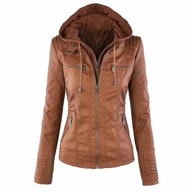 Bea™ | Veste À Capuche Élégante en Similicuir