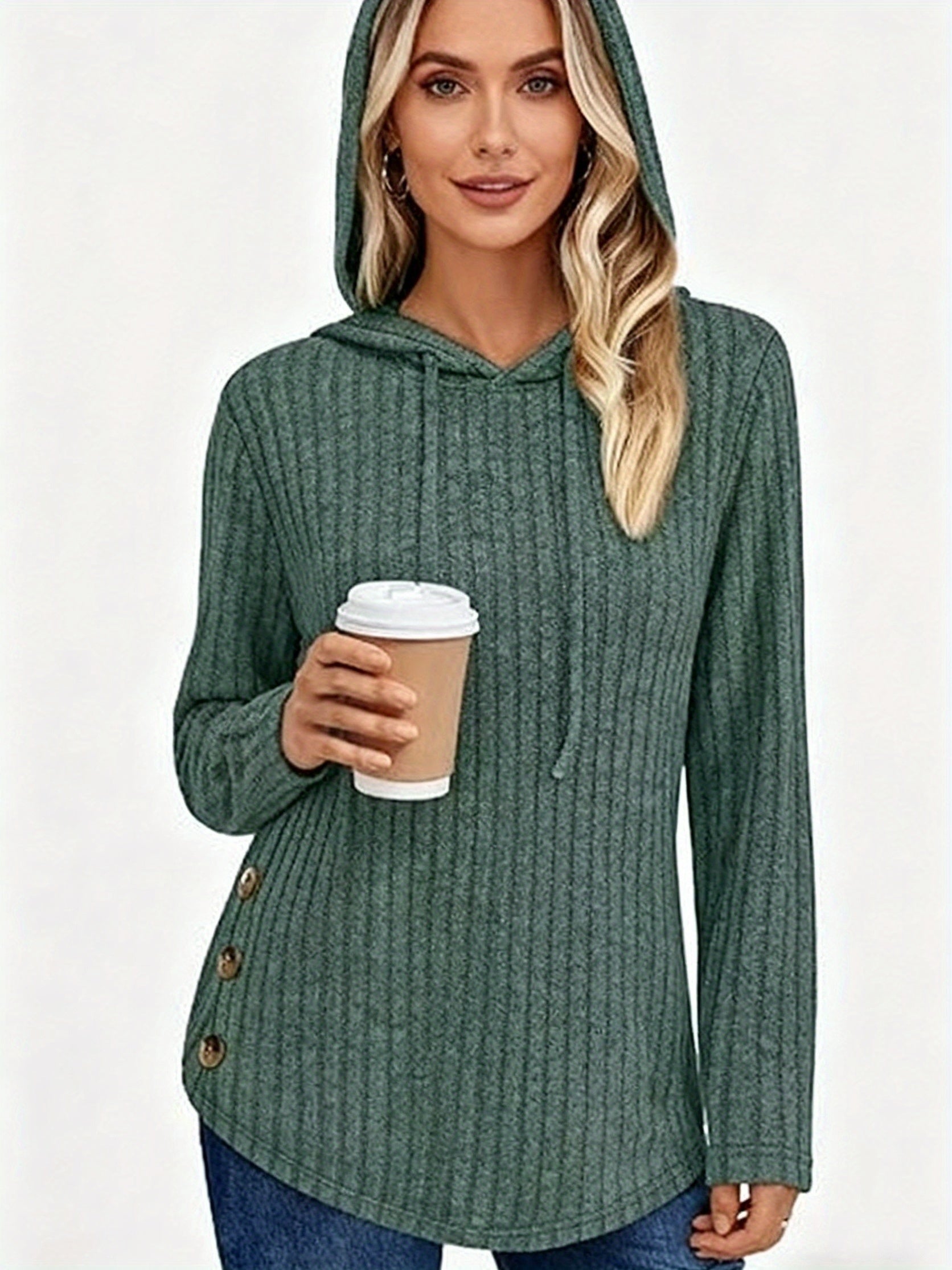 Victoria™ | Haut à capuche côtelé manches longues