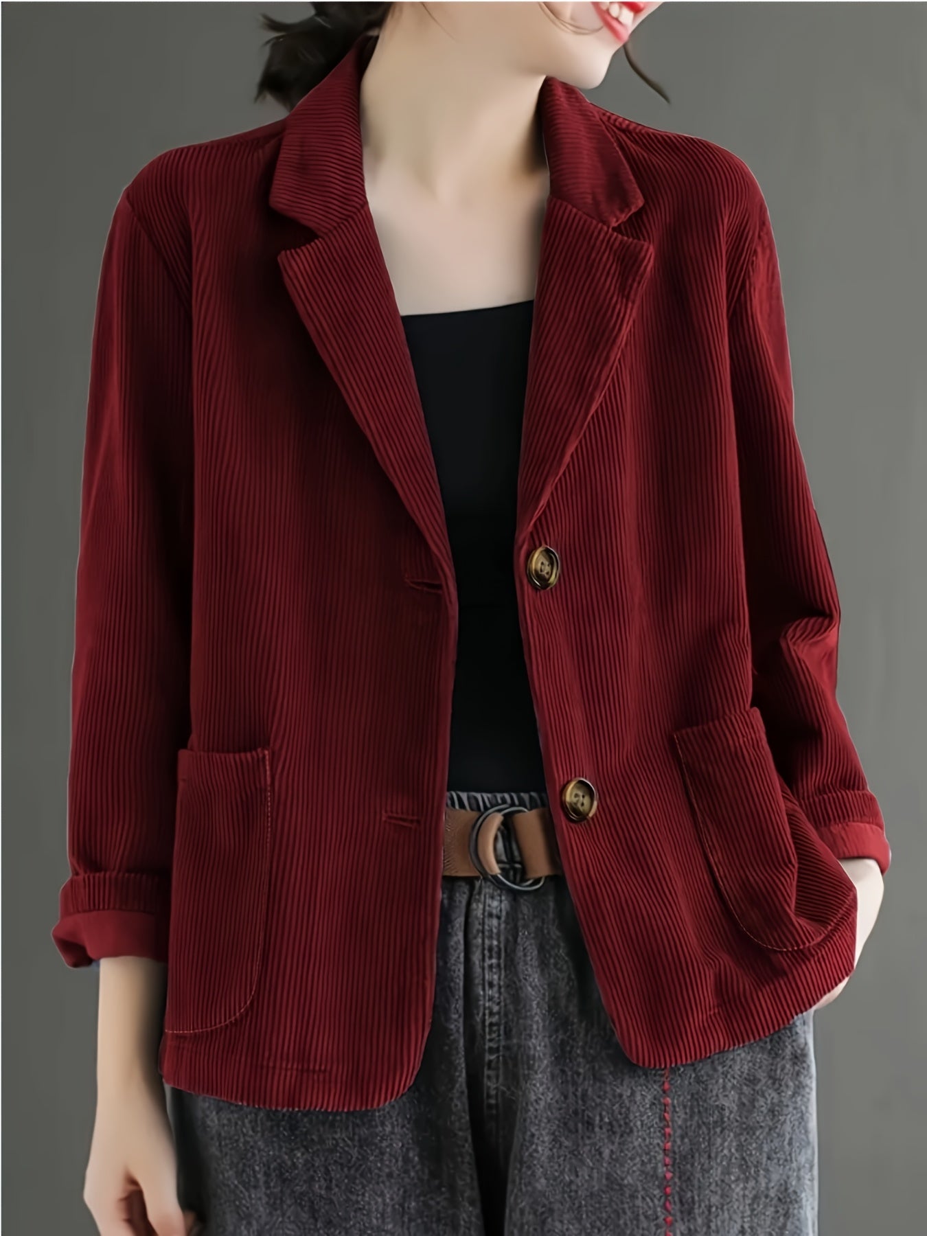 Clarabelle™ | Blazer Élégant en Velours Côtelé
