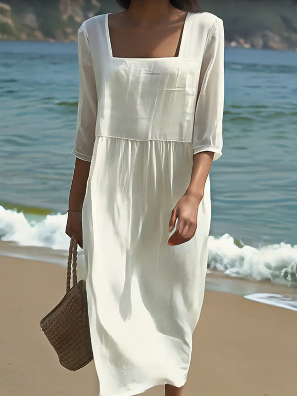 Diane™ | Robe Décontractée en Lin Épurée