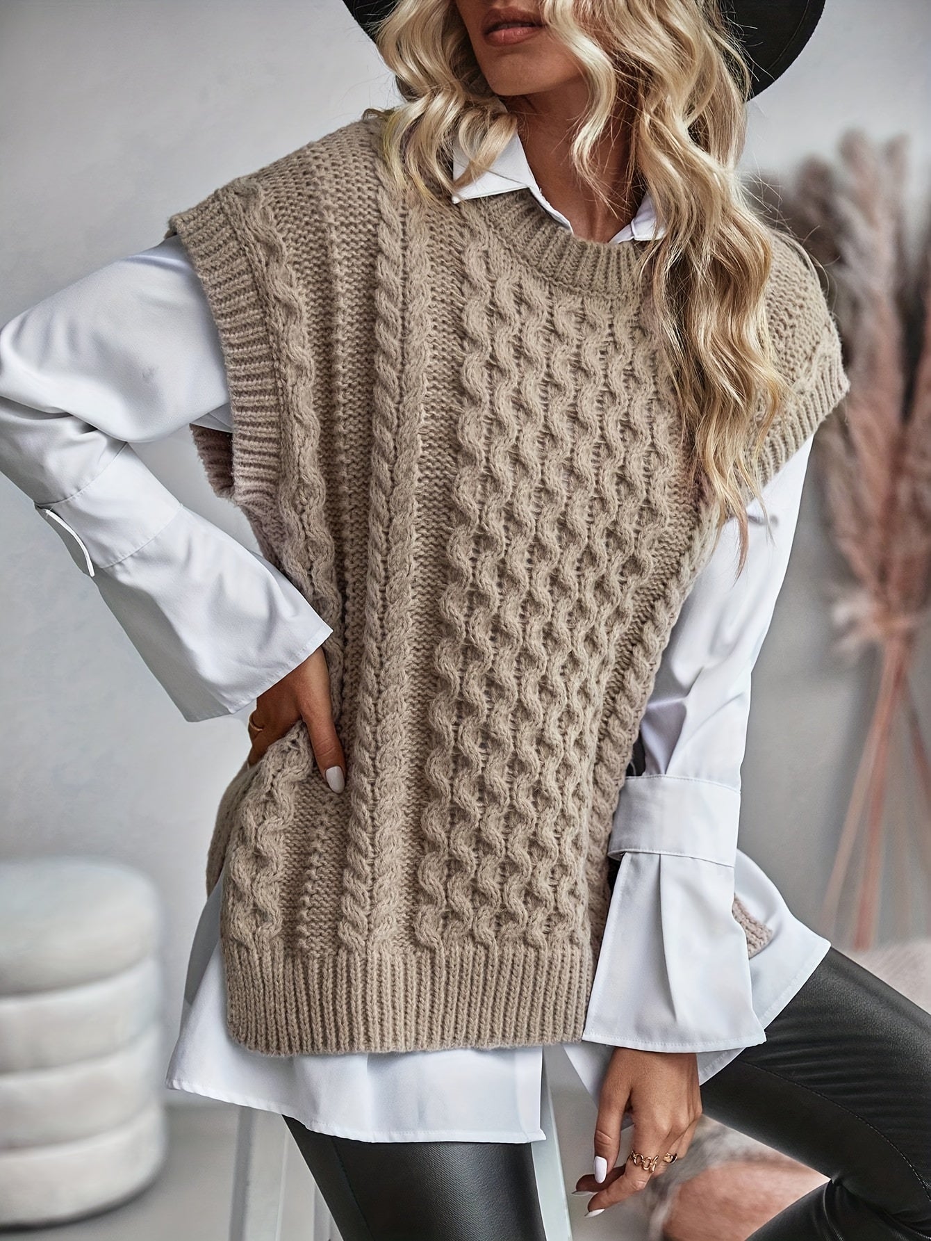 Limona™ | Gilet Tricoté En Maille Épaisse