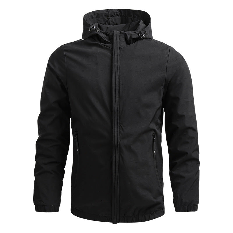 Fabio™ | Veste coupe-vent imperméable à capuche avec zip contrasté