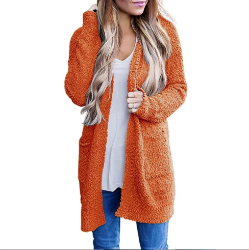 Imani™ | Cardigan mi-long ouvert en maille bouclette