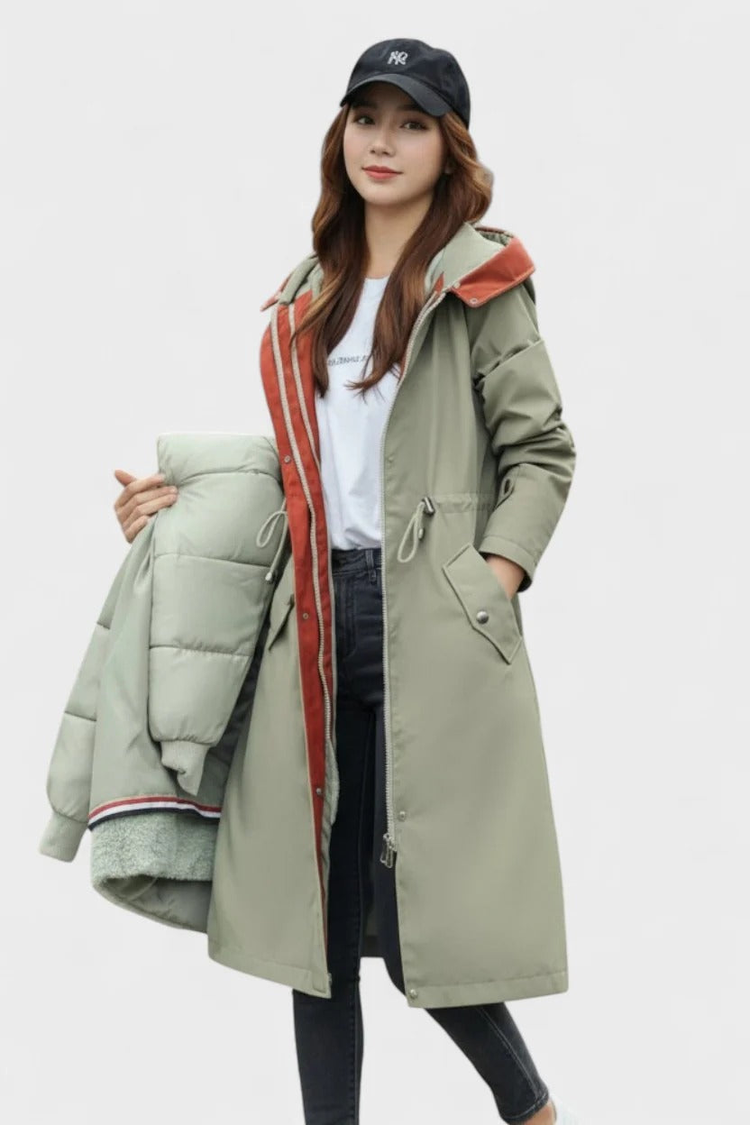 Diora™ | Parka manteau à capuche en fausse fourrure