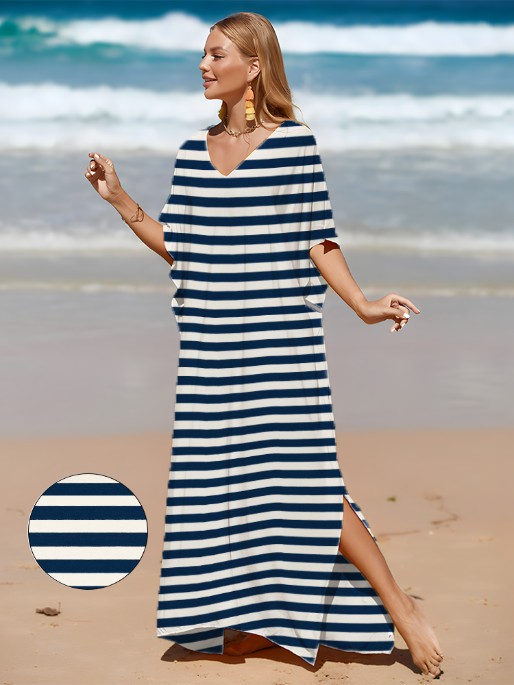 Marina™ | Robe Marinière Tropicale Élégante en Coton