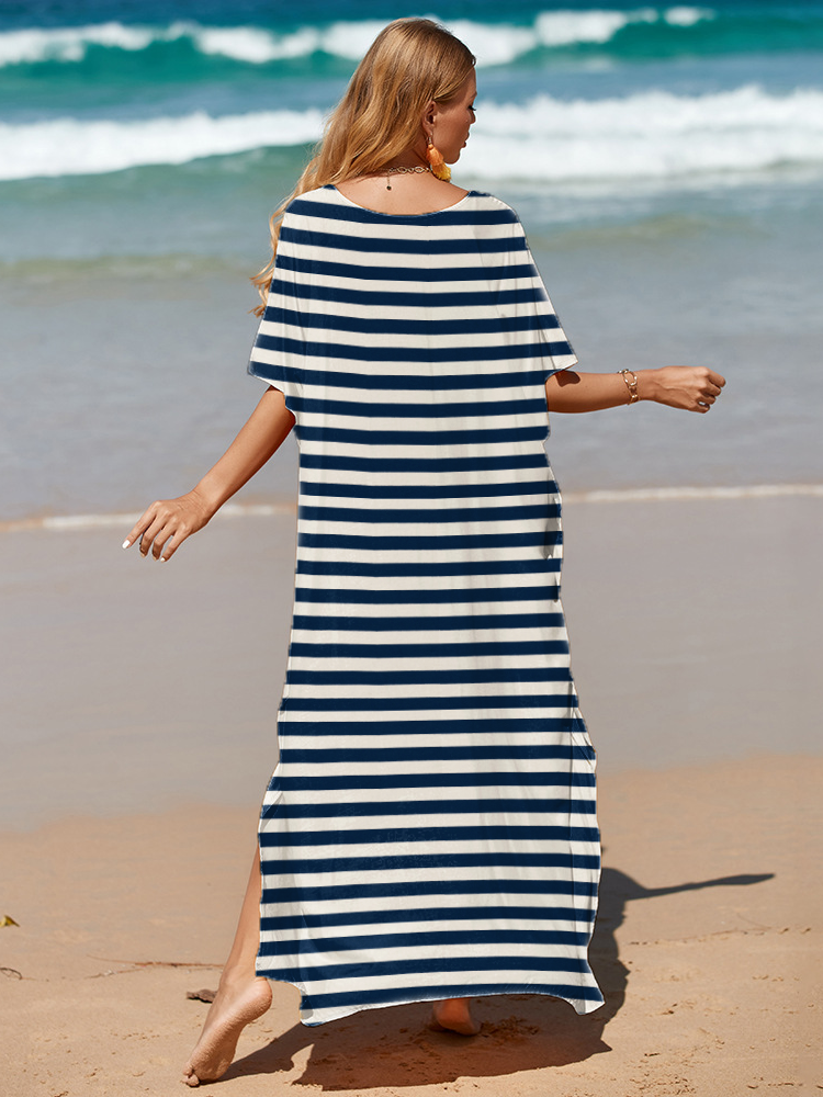 Marina™ | Robe Marinière Tropicale Élégante en Coton