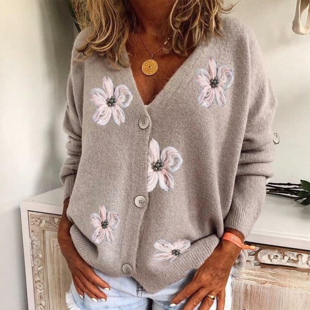 Lux™ | Cardigan Floral Élégant en Coton