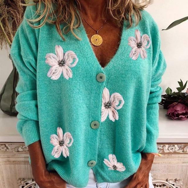 Lux™ | Cardigan Floral Élégant en Coton