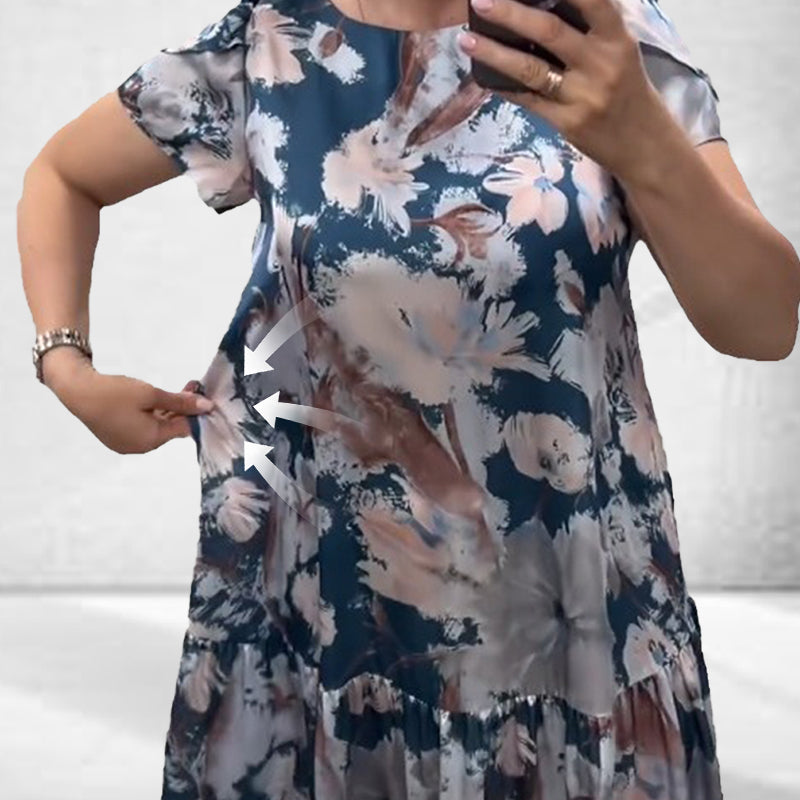 Jill™ | Robe Midi Florale en Coton Élégante