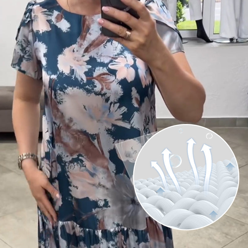 Jill™ | Robe Midi Florale en Coton Élégante