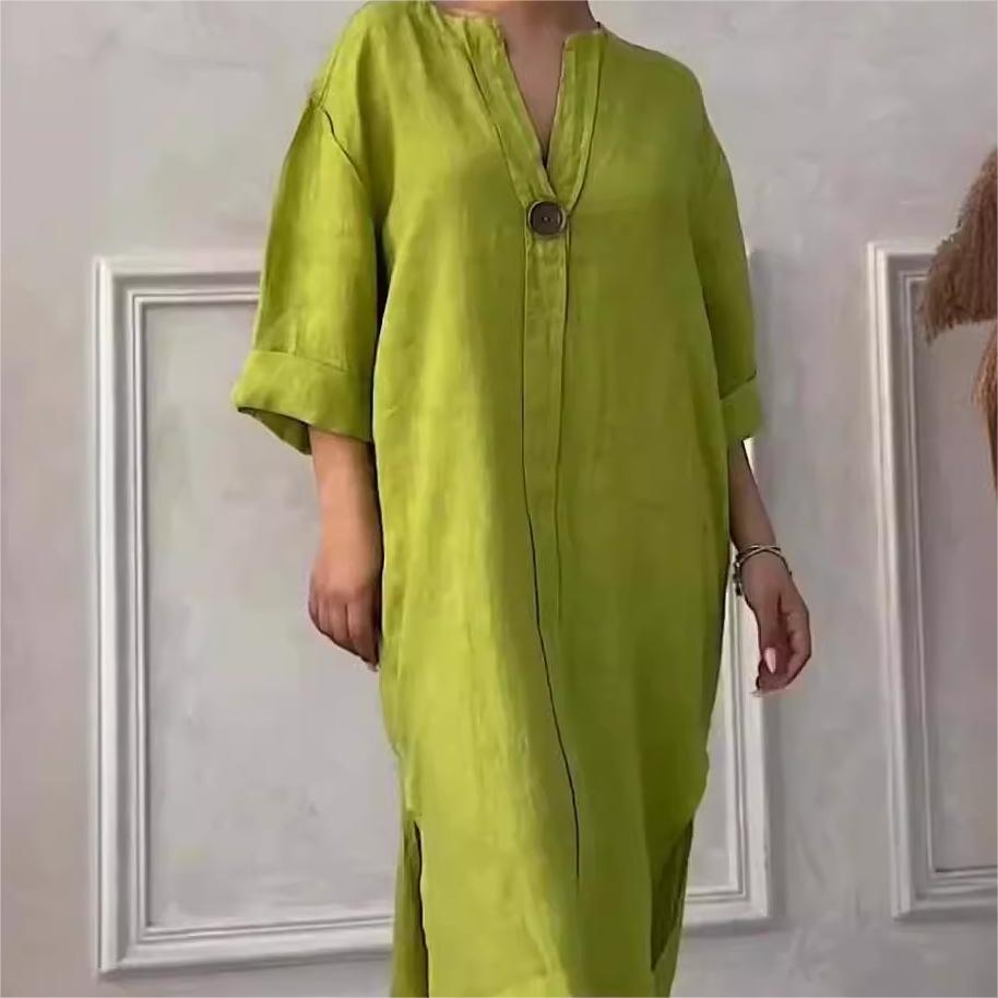 Cate™ | Robe Décontractée en Coton et Lin