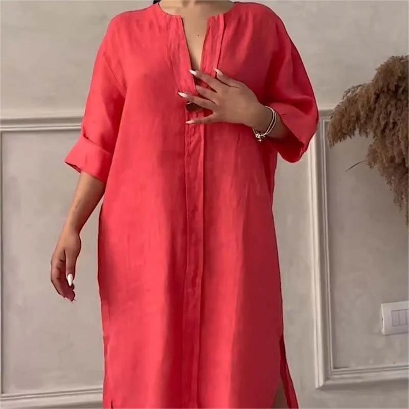 Cate™ | Robe Décontractée en Coton et Lin