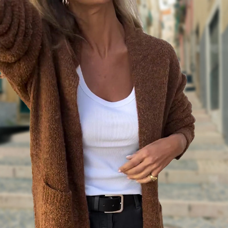 Indra™ | Cardigan Long Tricoté Élégant