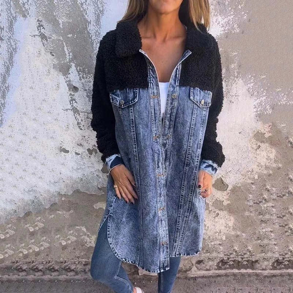 Iris™ | Veste Denim Doublée Sherpa