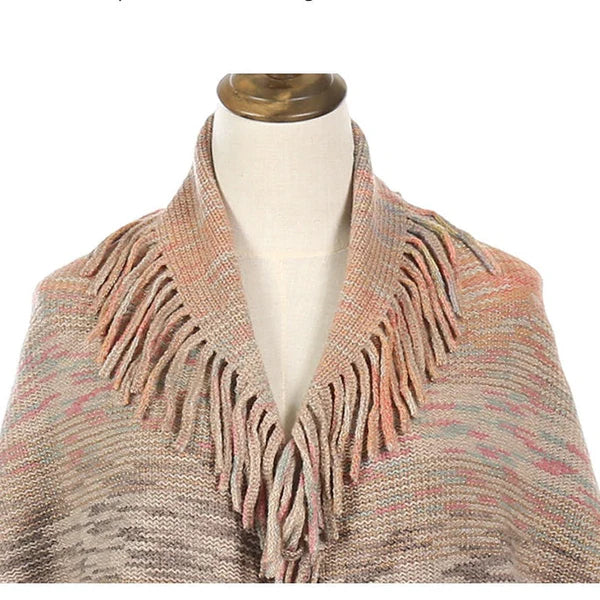 Mary™ | Châle Tricoté à Franges