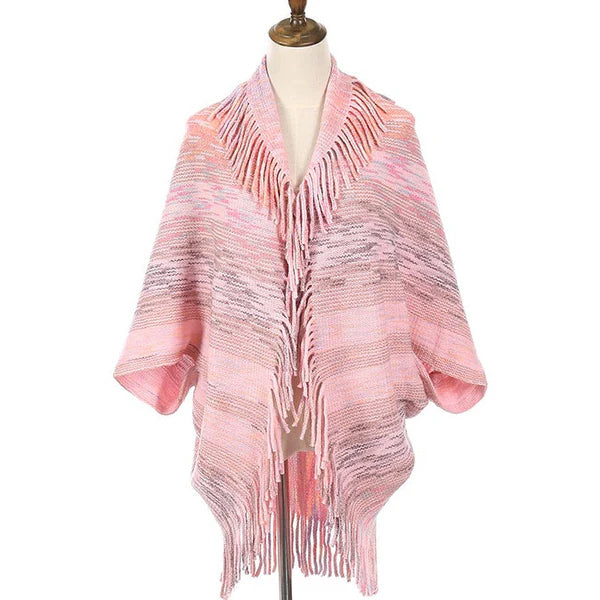Mary™ | Châle Tricoté à Franges