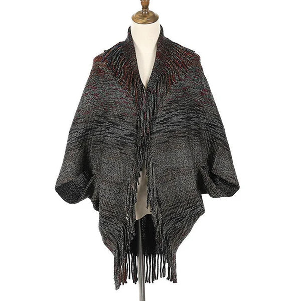 Mary™ | Châle Tricoté à Franges