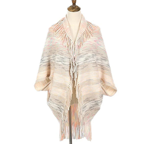 Mary™ | Châle Tricoté à Franges