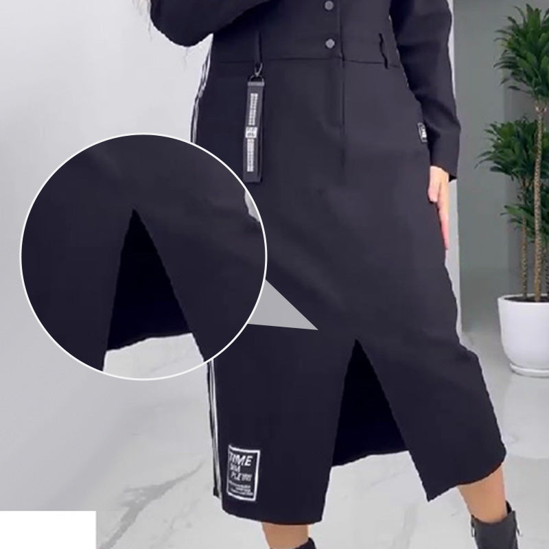 Léa™ | Robe Boutonnée Élégante à Manches Longues