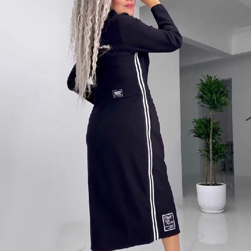 Léa™ | Robe Boutonnée Élégante à Manches Longues