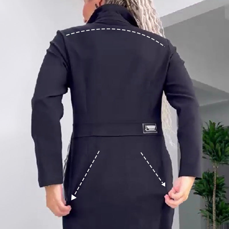 Léa™ | Robe Boutonnée Élégante à Manches Longues