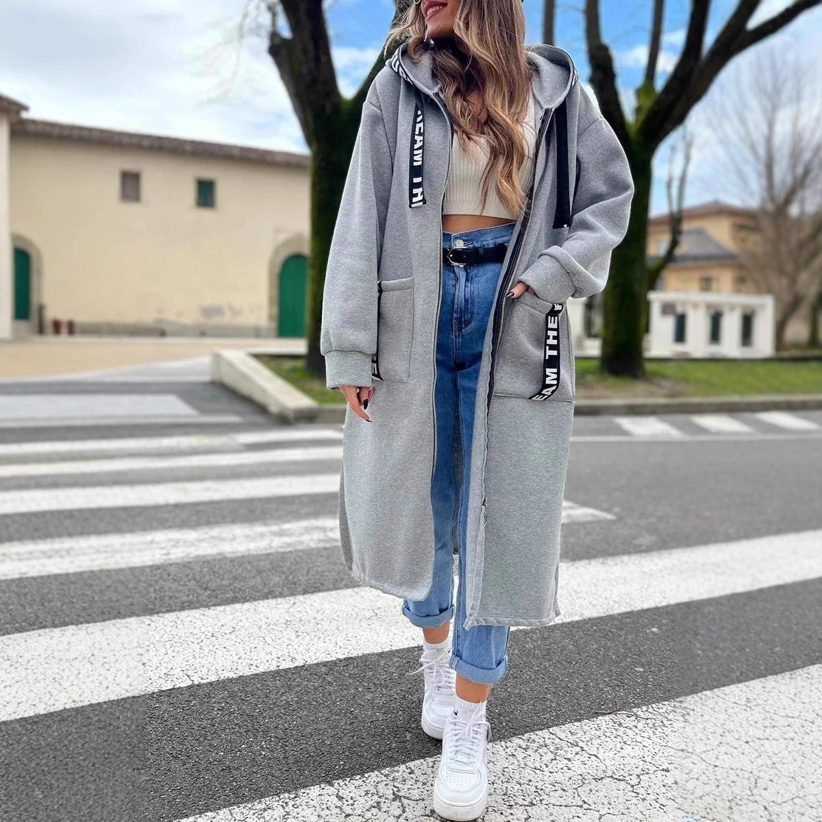 Jaouda™ | Sweat-shirt Long Élégant à Capuche