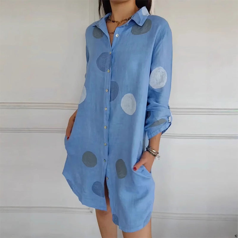 Pia™ | Robe Chemise Imprimée Élégante