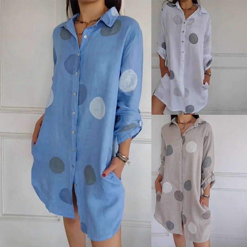 Pia™ | Robe Chemise Imprimée Élégante