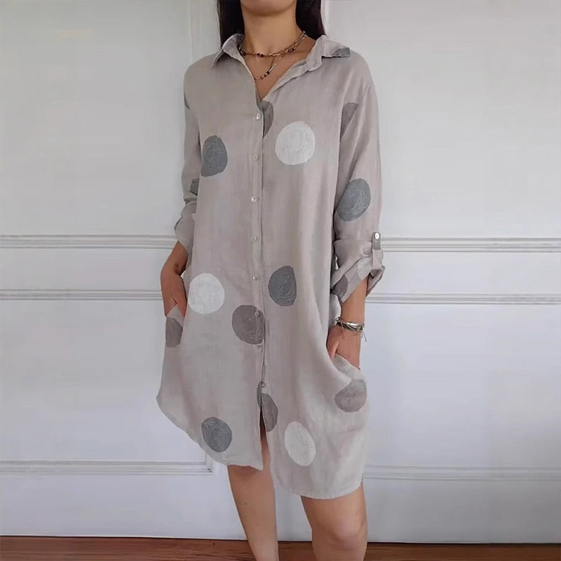 Pia™ | Robe Chemise Imprimée Élégante