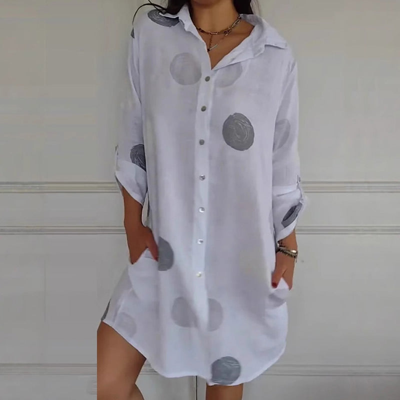Pia™ | Robe Chemise Imprimée Élégante